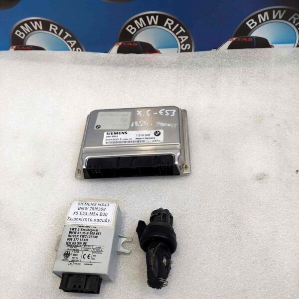 Εγκέφαλος κομπλέ σετ με κλειδιά και ημομπιλάιζερ X5 E53 (SIEMENS MS43) 5WK90015 Χειροκίνητο σασμάν.